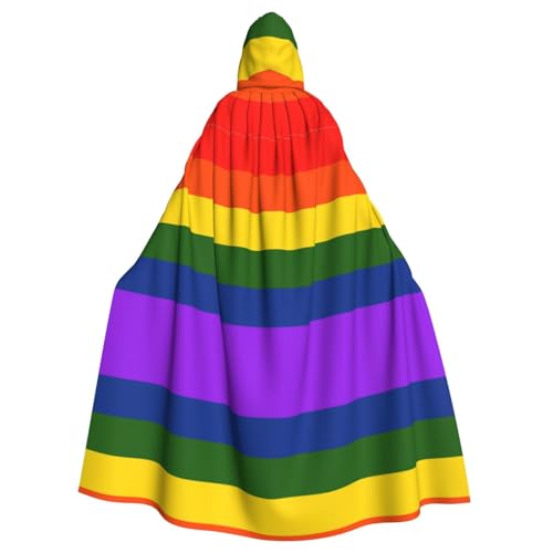 ZDFHKYDY Halloween-Kapuzenumhang mit Regenbogen-Flagge, Erwachsenen-Umhang für Rollenspiele, Motto-Partys und Festivals, bequeme Passform mit übergroßer Kapuze ZDFHKYDY Halloween-Kapuzenumhang mit Regenbogen-Flagge, Erwachsenen-Umhang für Rollenspiele, Motto-Partys und Festivals, bequeme Passform mit übergroßer Kapuze von ZDFHKYDY