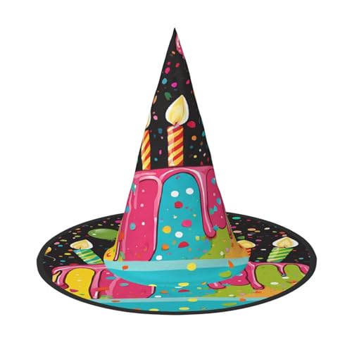 ZDFHKYDY Happy Birthday Big Cake - Print Full Coverage Halloween Hut - Einzigartiger Oxford-Tuch Kostüm Hut für Erwachsene mit auffälligen Mustern, für Festivals & Mottopartys ZDFHKYDY Happy Birthday Big Cake - Print Full Coverage Halloween Hut - Einzigartiger Oxford-Tuch Kostüm Hut für Erwachsene mit auffälligen Mustern, für Festivals & Mottopartys von ZDFHKYDY