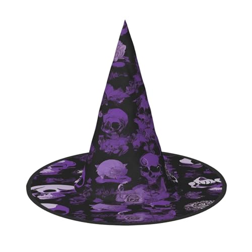 ZDFHKYDY Lila Schwarz Goth Gruselig - Druck Full Coverage Halloween Hut - Einzigartiger Oxford-Tuch Kostüm Hut für Erwachsene mit auffälligen Mustern, für Festivals & Motto-Partys ZDFHKYDY Lila Schwarz Goth Gruselig - Druck Full Coverage Halloween Hut - Einzigartiger Oxford-Tuch Kostüm Hut für Erwachsene mit auffälligen Mustern, für Festivals & Motto-Partys von ZDFHKYDY