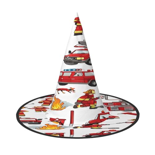 ZDFHKYDY Little Boys and Girls in FireFighters - Print Full Coverage Halloween Hat - Unique Oxford Cloth Costume Hat For Adults With Eye-Catching Patterns, For Festivals & Themed Parties. von ZDFHKYDY