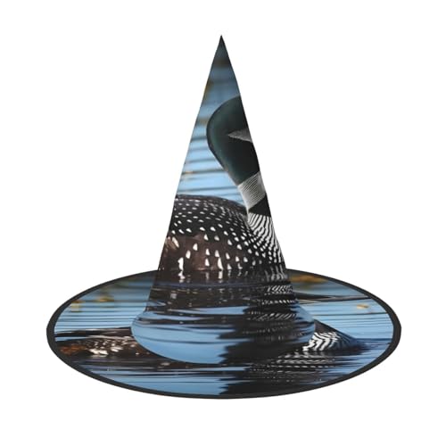 ZDFHKYDY Loon Birds - Print Full Coverage Halloween Hut - Einzigartiger Oxford-Tuch Kostüm Hut für Erwachsene mit auffälligen Mustern, für Festivals & Mottopartys von ZDFHKYDY