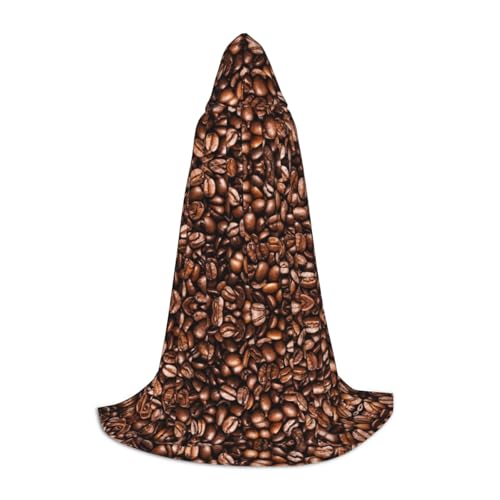 ZDFHKYDY Lustiger gerösteter Kaffeebohnen-Druck, verstellbarer Teenager-Umhang – Jugendumhang für Festivals und Bühne, leichte Kapuzenbekleidung, Größe S von ZDFHKYDY