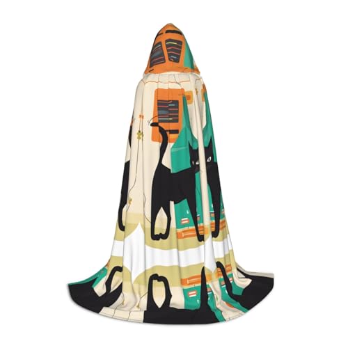 ZDFHKYDY Mid-Century moderner Kunst-Katzen-Druck, verstellbarer Teenager-Umhang – Jugendumhang für Festivals und Bühne, leichte Kapuzenbekleidung, Größe S ZDFHKYDY Mid-Century moderner Kunst-Katzen-Druck, verstellbarer Teenager-Umhang – Jugendumhang für Festivals und Bühne, leichte Kapuzenbekleidung, Größe S von ZDFHKYDY