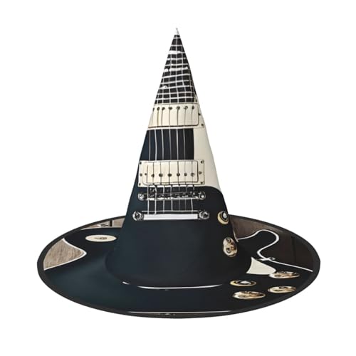 ZDFHKYDY Musikgitarre - Druck Full Coverage Halloween Hut - Einzigartiger Oxford-Tuch Kostüm Hut für Erwachsene mit auffälligen Mustern, für Festivals & Motto-Partys von ZDFHKYDY