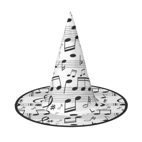 ZDFHKYDY Musiknoten-Druck, volle Abdeckung, Halloween-Hut – einzigartiger Oxford-Tuchhut für Erwachsene mit auffälligen Mustern, für Festivals und Mottopartys. von ZDFHKYDY