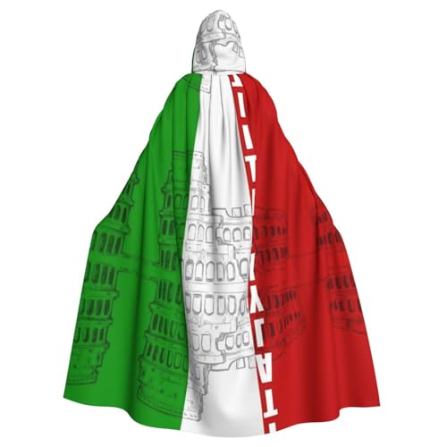 ZDFHKYDY Römisches Kolosseum mit italienischer Flagge, bedruckt, Halloween-Kapuzenumhang für Erwachsene, erschwinglicher Umhang für Rollenspiele, Motto-Partys und Festivals, bequeme Passform mit ZDFHKYDY Römisches Kolosseum mit italienischer Flagge, bedruckt, Halloween-Kapuzenumhang für Erwachsene, erschwinglicher Umhang für Rollenspiele, Motto-Partys und Festivals, bequeme Passform mit von ZDFHKYDY