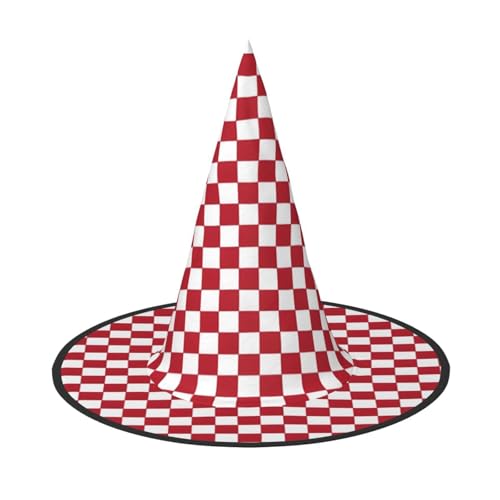ZDFHKYDY Rot karierte weiße Quadrate – Druck volle Abdeckung Halloween Hut – Einzigartiger Oxford-Tuch Kostüm Hut für Erwachsene mit auffälligen Mustern, für Festivals & Motto-Partys ZDFHKYDY Rot karierte weiße Quadrate – Druck volle Abdeckung Halloween Hut – Einzigartiger Oxford-Tuch Kostüm Hut für Erwachsene mit auffälligen Mustern, für Festivals & Motto-Partys von ZDFHKYDY