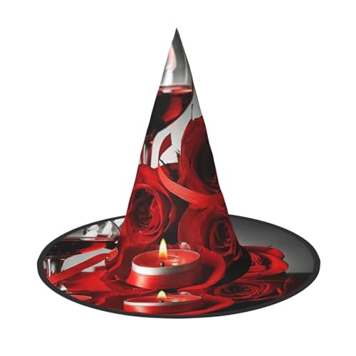 ZDFHKYDY Rotweinrose Kerze - Druck Full Coverage Halloween Hut - Einzigartiger Oxford-Tuch Kostüm Hut für Erwachsene mit auffälligen Mustern, für Festivals & Motto-Partys ZDFHKYDY Rotweinrose Kerze - Druck Full Coverage Halloween Hut - Einzigartiger Oxford-Tuch Kostüm Hut für Erwachsene mit auffälligen Mustern, für Festivals & Motto-Partys von ZDFHKYDY