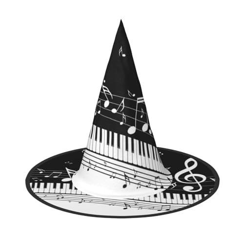 ZDFHKYDY Schwarz-weiße Musiknoten-Druck, volle Abdeckung, Halloween-Hut – einzigartiger Oxford-Tuchhut für Erwachsene mit auffälligen Mustern, für Festivals und Mottopartys. ZDFHKYDY Schwarz-weiße Musiknoten-Druck, volle Abdeckung, Halloween-Hut – einzigartiger Oxford-Tuchhut für Erwachsene mit auffälligen Mustern, für Festivals und Mottopartys. von ZDFHKYDY