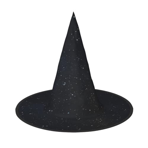 ZDFHKYDY Schwarzer Glitzer-Print Full Coverage Halloween Hut - Einzigartiger Oxford-Tuch Kostüm Hut für Erwachsene mit auffälligen Mustern, für Festivals & Motto-Partys von ZDFHKYDY