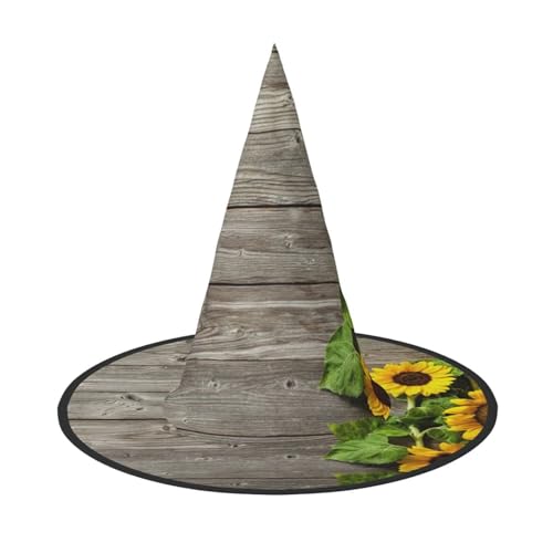 ZDFHKYDY Sonnenblumen-Druck, volle Abdeckung, Halloween-Hut – einzigartiger Oxford-Tuch für Erwachsene mit auffälligen Mustern, für Festivals und Mottopartys. von ZDFHKYDY