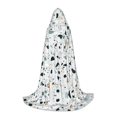 ZDFHKYDY Terrazzo Marmor-Umhang mit Pastell-Druck, verstellbar, Jugendumhang für Festivals und Bühne, leichte Kapuzenbekleidung, Größe M von ZDFHKYDY