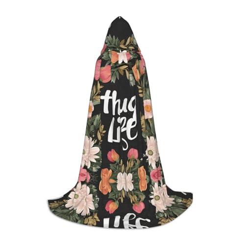 ZDFHKYDY Thug Life Blumen-Druck, verstellbarer Teenager-Umhang – Jugendumhang für Festivals und Bühne, leichte Kapuzenbekleidung, Größe L ZDFHKYDY Thug Life Blumen-Druck, verstellbarer Teenager-Umhang – Jugendumhang für Festivals und Bühne, leichte Kapuzenbekleidung, Größe L von ZDFHKYDY