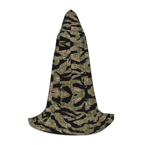 ZDFHKYDY Tiger Stripe Camo – verstellbarer Jugendumhang – Jugendumhang für Festivals und Bühne, leichte Kapuzenbekleidung, Größe L von ZDFHKYDY