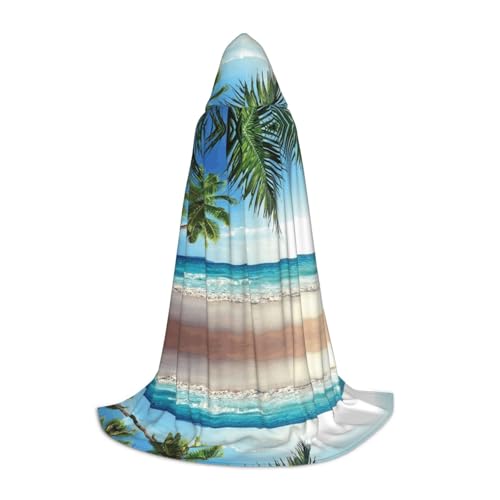 ZDFHKYDY Umhang mit tropischer Palme, Hawaii-Strand, verstellbarer Teenager-Umhang – Jugendumhang für Festivals und Bühne, leichte Kapuzenbekleidung, Größe L ZDFHKYDY Umhang mit tropischer Palme, Hawaii-Strand, verstellbarer Teenager-Umhang – Jugendumhang für Festivals und Bühne, leichte Kapuzenbekleidung, Größe L von ZDFHKYDY