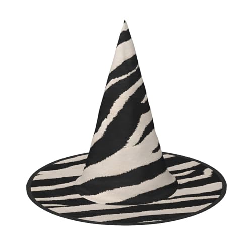 ZDFHKYDY Zebra Animal Print Full Coverage Halloween Hut - Einzigartiger Oxford-Tuch Kostüm Hut für Erwachsene mit auffälligen Mustern, für Festivals & Mottopartys von ZDFHKYDY