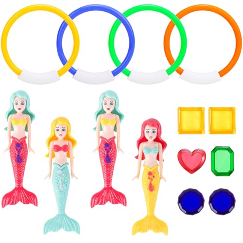 ZDNT 14 Stücke Tauchspielzeug für Kinder,Unterwasser Tauchringe,Tauchspielzeug Sinken Schnell,Meerjungfrau Spielzeug,Tauchring für Unterwasserspiel und Tauchtraining von Kindern für Jungen Mädchen ZDNT 14 Stücke Tauchspielzeug für Kinder,Unterwasser Tauchringe,Tauchspielzeug Sinken Schnell,Meerjungfrau Spielzeug,Tauchring für Unterwasserspiel und Tauchtraining von Kindern für Jungen Mädchen von ZDNT