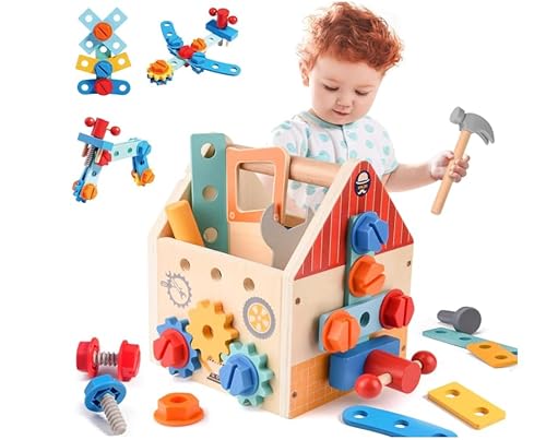 ZDNT Kinder Werkbank Montessori Spielzeug ab 2 3 4 Jahre Holzspielzeug Kinderspielzeug Holz Werkzeugkasten Montessori Werkzeug Kinderwerkzeug Geschenk für Jungen, Mädchen ab 3 Jahren ZDNT Kinder Werkbank Montessori Spielzeug ab 2 3 4 Jahre Holzspielzeug Kinderspielzeug Holz Werkzeugkasten Montessori Werkzeug Kinderwerkzeug Geschenk für Jungen, Mädchen ab 3 Jahren von ZDNT