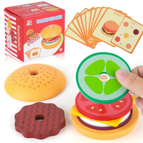 ZDNT Montessori Hamburger-Stapelspielzeug,Holz Burger Toy,Holz Hamburger,Kinder Stapelspielzeug,Hölzerne Stack Burger,Kinderküche Zubehör Holz Burger,Geschenk für Jungen Mädchen 1 2 3 + Jahre ZDNT Montessori Hamburger-Stapelspielzeug,Holz Burger Toy,Holz Hamburger,Kinder Stapelspielzeug,Hölzerne Stack Burger,Kinderküche Zubehör Holz Burger,Geschenk für Jungen Mädchen 1 2 3 + Jahre von ZDNT