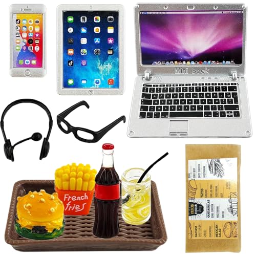 12 Stück Miniatur Laptop, 1:12 Wichtel Zubehör Weihnachten, Puppenhaus Mini Computer Set, Miniatur Laptop Zubehör (Electronics) von ZDQC
