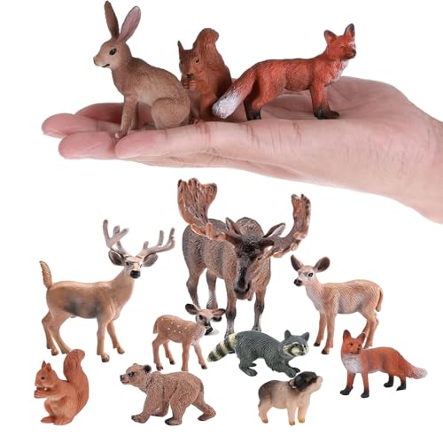 ZDQC 10 Stück Waldtiere Figuren, Tierfiguren, Woodland Animals, Weihnachtliche Tierfiguren, Rentier Figuren, Hirsch Modell, Weißwedelhirsch ZDQC 10 Stück Waldtiere Figuren, Tierfiguren, Woodland Animals, Weihnachtliche Tierfiguren, Rentier Figuren, Hirsch Modell, Weißwedelhirsch von ZDQC