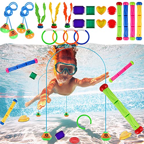 ZDQC 21 Stück Tauchen Spielzeug Unterwasser,Tauchspielzeug Set für Kinder,Tauchringe für Kinder Set,Tauchspielzeug für Kinder Pool,Unterwasser Tauchringe,Schwimmbad Spielzeug,Pool Spielzeug von ZDQC