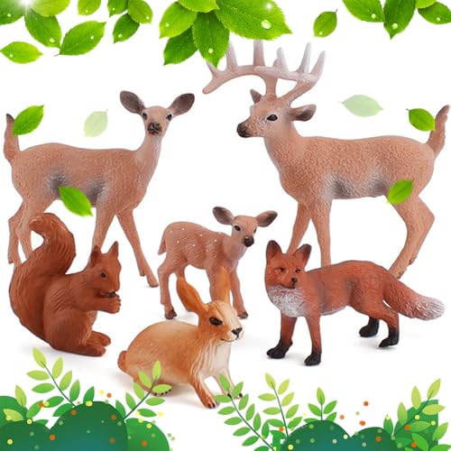 ZDQC 6 Stück Waldtiere Figuren,Tierfiguren,Tierfigur Spielzeug,Woodland Animals,Weihnachten Tierfigur,Rentier Figuren,Waldtiere Figuren Set,Hirsch Modell,Waldtiere Weißwedelhirsch ZDQC 6 Stück Waldtiere Figuren,Tierfiguren,Tierfigur Spielzeug,Woodland Animals,Weihnachten Tierfigur,Rentier Figuren,Waldtiere Figuren Set,Hirsch Modell,Waldtiere Weißwedelhirsch von ZDQC