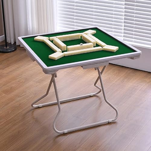 Mahjong-Tisch, 35 klappbarer quadratischer Kartentisch, 4 Getränkehalter und 4 Schubladen, verschleißfester Schreibtisch, perfekt für Mahjong, Poker, Brettspiele von ZDWJD