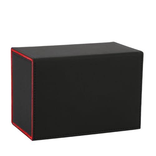 ZDdp Kartendeck-Box, Premium-Kartenbox mit Flip-Dice-Tablett, Kartendeck-Hülle, Aufbewahrungsbox für Sportspielkarten, Schwarz + Rot von ZDdp