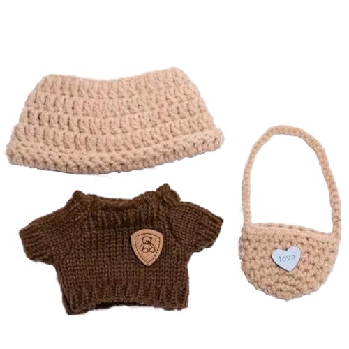 1 Satz Modische Kleidungssets für 17cm Lapupu Puppen - Stilvolles Miniatur-Kostüm mit passender Mütze & Rucksack, Niedliches Puppenkleidung-Set (Puppe Nicht enthalten) von ZEACCT