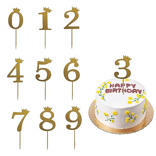 ZEACCT 10 Stück Zahlen Krone Kuchendekoration 0-9, Nummer 0-9 Geburtstagstorte Topper, Gold Kuchen Topper Geburtstag, Geeignet für Geburtstagsfeiern Jeden Alters Hochzeitsparty ZEACCT 10 Stück Zahlen Krone Kuchendekoration 0-9, Nummer 0-9 Geburtstagstorte Topper, Gold Kuchen Topper Geburtstag, Geeignet für Geburtstagsfeiern Jeden Alters Hochzeitsparty von ZEACCT