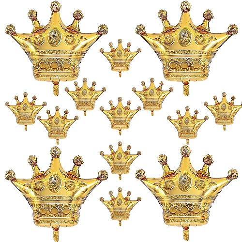 14 Stück Goldener Kronen-Folienballon, Kronenballon, Gold Krone Ballons, Krone Folienballon, für Geburtstag Hochzeit Party Dekoration, Darunter 10 Mini-Größen 30 x 30 cm, 4 Mittelgroße 75 x 70 cm 14 Stück Goldener Kronen-Folienballon, Kronenballon, Gold Krone Ballons, Krone Folienballon, für Geburtstag Hochzeit Party Dekoration, Darunter 10 Mini-Größen 30 x 30 cm, 4 Mittelgroße 75 x 70 cm von ZEACCT