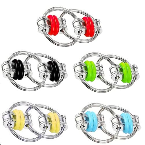 5-Teiliges Flippy-Kettenspielzeug, Rollenkettenspielzeug, Schlüsselring Bike Chain, Unendlicher Flip Chain, Fingerkettenspielzeug, für Kinder und Erwachsene Zum Stress- und Angstabbau 5-Teiliges Flippy-Kettenspielzeug, Rollenkettenspielzeug, Schlüsselring Bike Chain, Unendlicher Flip Chain, Fingerkettenspielzeug, für Kinder und Erwachsene Zum Stress- und Angstabbau von ZEACCT