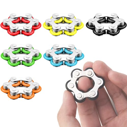ZEACCT Set mit 6 Rollenketten-Fingerspitzenspielzeugen, Fahrradketten-Stressabbauspielzeug, Kettenstressabbauspielzeug, Fahrradkettenspielzeug, Stressabbauspielzeug für Kinder Erwachsene ZEACCT Set mit 6 Rollenketten-Fingerspitzenspielzeugen, Fahrradketten-Stressabbauspielzeug, Kettenstressabbauspielzeug, Fahrradkettenspielzeug, Stressabbauspielzeug für Kinder Erwachsene von ZEACCT