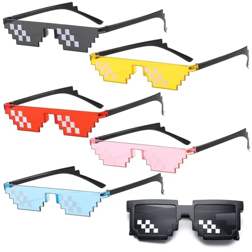 ZEACCT 1 Stück Coole Schwarze Brille, Mosaik-Pixel-Brille, Lustige Mosaik-Brille, Stilvolle und Coole Mosaik-Brille, Unisex, UV-Schutz, Geeignet für Partys und Spiele Jeden Alters ZEACCT 1 Stück Coole Schwarze Brille, Mosaik-Pixel-Brille, Lustige Mosaik-Brille, Stilvolle und Coole Mosaik-Brille, Unisex, UV-Schutz, Geeignet für Partys und Spiele Jeden Alters von ZEACCT