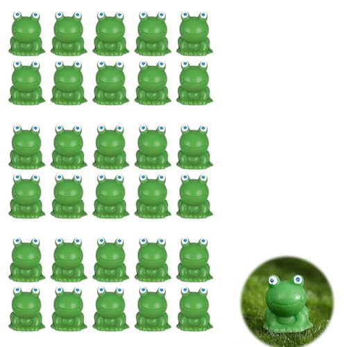 ZEACCT 30 Stück 3D Kleiner Frosch, Mini-Harz-Froschfiguren, 3D Kleinen GrüNen Frosch, Miniatur-Kleine Frösche-Figuren, Mini-Harz-Frosch-Statuen, Winzig, für Garten-Puppenhaus-Dekoration von ZEACCT