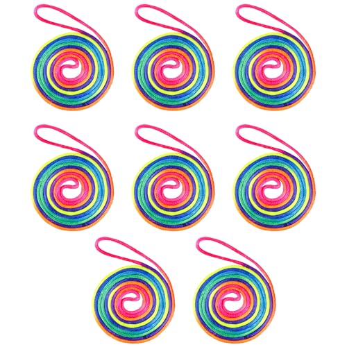 ZEACCT 8 Stück Fingertwist Rainbow Rope, Rainbow Rope, Finger Twist Fadenspiel, Regenbogen Farbe Fummeln Finger Faden Seil, für Teenager und Erwachsene, Stimuliert die Kreativität von ZEACCT