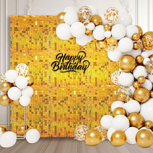 12 Stück Gold schimmernde Wandhintergründe, Laser-Quadrat-Pailletten-Foto-Hintergründe, Glitzer-Wandhintergrund für Geburtstage, Hochzeiten, Weihnachten, Verlobungen 12 Stück Gold schimmernde Wandhintergründe, Laser-Quadrat-Pailletten-Foto-Hintergründe, Glitzer-Wandhintergrund für Geburtstage, Hochzeiten, Weihnachten, Verlobungen von ZEBMOON