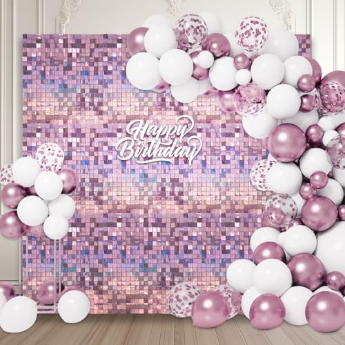 12 x hellrosa schimmernde Wandhintergründe, Laser-Quadrat-Pailletten-Foto-Hintergründe, Glitzer-Wandhintergrund für Geburtstage, Hochzeiten, Weihnachten, Verlobungen, Disco-Bachelorette-Party-Dekor 12 x hellrosa schimmernde Wandhintergründe, Laser-Quadrat-Pailletten-Foto-Hintergründe, Glitzer-Wandhintergrund für Geburtstage, Hochzeiten, Weihnachten, Verlobungen, Disco-Bachelorette-Party-Dekor von ZEBMOON