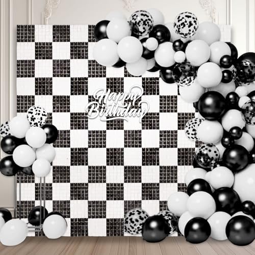12 x schwarz-weiß schimmernde Wandhintergründe, quadratische Pailletten-Fotohintergründe, Glitzer-Wandhintergrund für Geburtstage, Hochzeiten, Weihnachten, Verlobungen, Disco-Bachelorette-Party-Dekor 12 x schwarz-weiß schimmernde Wandhintergründe, quadratische Pailletten-Fotohintergründe, Glitzer-Wandhintergrund für Geburtstage, Hochzeiten, Weihnachten, Verlobungen, Disco-Bachelorette-Party-Dekor von ZEBMOON