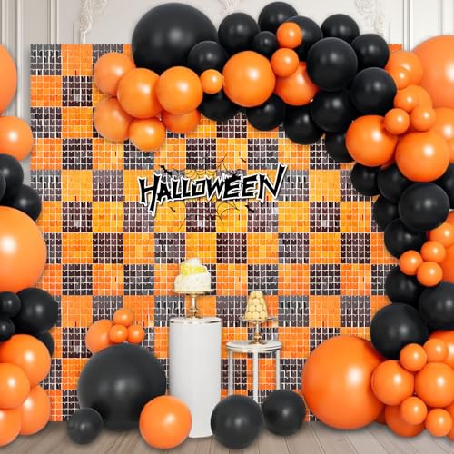 24 Stück schwarz-orange schimmernde Wandhintergründe, Halloween-Quadrat-Pailletten-Fotohintergründe, Glitzer-Wandhintergrund für Halloween, Geburtstage, Hochzeiten, Weihnachten, Verlobungen 24 Stück schwarz-orange schimmernde Wandhintergründe, Halloween-Quadrat-Pailletten-Fotohintergründe, Glitzer-Wandhintergrund für Halloween, Geburtstage, Hochzeiten, Weihnachten, Verlobungen von ZEBMOON
