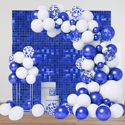 Schimmernder Wandhintergrund, quadratisch, blaue Pailletten-Hintergründe, Glitzer-Wandhintergrund für Geburtstage, Hochzeiten, Abschlussfeiern, Verlobungen, Disco-Bachelorette-Party-Dekoration (1,2 x Schimmernder Wandhintergrund, quadratisch, blaue Pailletten-Hintergründe, Glitzer-Wandhintergrund für Geburtstage, Hochzeiten, Abschlussfeiern, Verlobungen, Disco-Bachelorette-Party-Dekoration (1,2 x von ZEBMOON