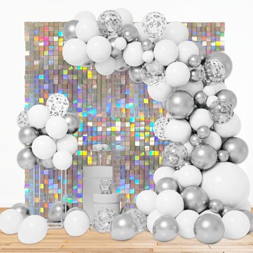 Schimmernder Wandhintergrund, quadratisch, bunt, Pailletten-Hintergründe, Glitzer-Wandhintergrund für Geburtstage, Hochzeiten, Abschlussfeiern, Verlobungen, Disco-Bachelorette-Party-Dekoration (1,2 x Schimmernder Wandhintergrund, quadratisch, bunt, Pailletten-Hintergründe, Glitzer-Wandhintergrund für Geburtstage, Hochzeiten, Abschlussfeiern, Verlobungen, Disco-Bachelorette-Party-Dekoration (1,2 x von ZEBMOON