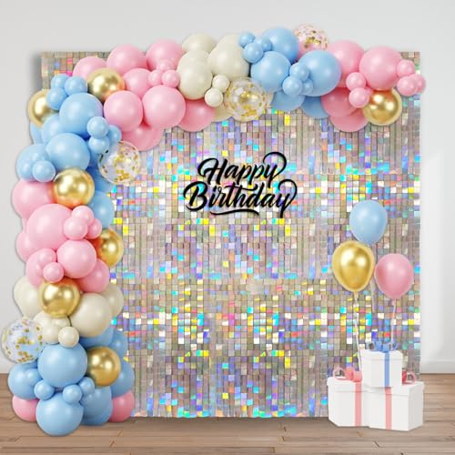 Schimmernder Wandhintergrund, quadratisch, bunt, Pailletten-Foto-Hintergründe, Glitzer-Wandhintergrund für Geburtstage, Hochzeiten, Abschlussfeiern, Verlobungen, Babypartys Schimmernder Wandhintergrund, quadratisch, bunt, Pailletten-Foto-Hintergründe, Glitzer-Wandhintergrund für Geburtstage, Hochzeiten, Abschlussfeiern, Verlobungen, Babypartys von ZEBMOON