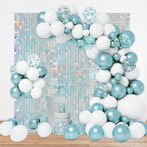 Schimmernder Wandhintergrund, quadratisch, bunt, blau, Pailletten-Hintergrund, Glitzer-Wandhintergrund für Geburtstage, Hochzeiten, Abschlussfeiern, Verlobungen, Babypartys Schimmernder Wandhintergrund, quadratisch, bunt, blau, Pailletten-Hintergrund, Glitzer-Wandhintergrund für Geburtstage, Hochzeiten, Abschlussfeiern, Verlobungen, Babypartys von ZEBMOON