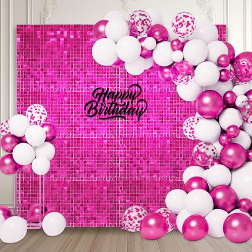 Schimmernder Wandhintergrund, quadratisch, fuchsiafarben, Pailletten-Fotohintergründe, Glitzer-Wandhintergrund für Geburtstage, Hochzeiten, Abschlussfeiern, Verlobungen, Babypartys Schimmernder Wandhintergrund, quadratisch, fuchsiafarben, Pailletten-Fotohintergründe, Glitzer-Wandhintergrund für Geburtstage, Hochzeiten, Abschlussfeiern, Verlobungen, Babypartys von ZEBMOON