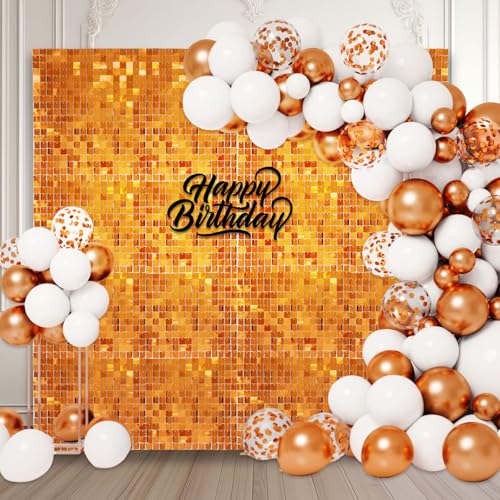 Schimmernder Wandhintergrund, quadratisch, orangefarbene Pailletten, Foto-Hintergründe, Glitzer-Wandhintergrund für Geburtstage, Hochzeiten, Abschlussfeiern, Verlobungen, Babypartys Schimmernder Wandhintergrund, quadratisch, orangefarbene Pailletten, Foto-Hintergründe, Glitzer-Wandhintergrund für Geburtstage, Hochzeiten, Abschlussfeiern, Verlobungen, Babypartys von ZEBMOON