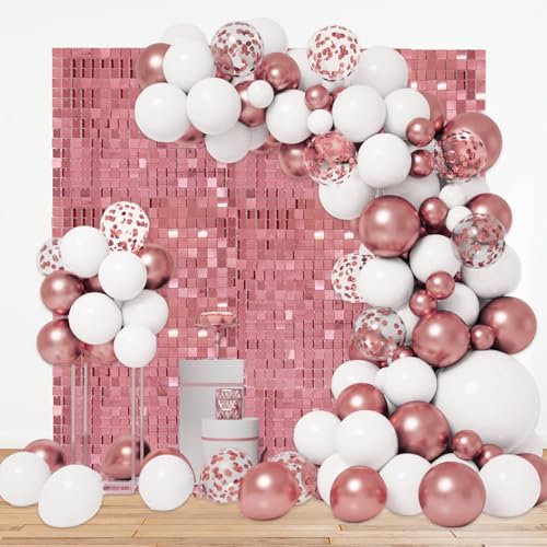 Schimmernder Wandhintergrund, quadratisch, rotgoldener Pailletten-Hintergrund, Glitzer-Wandhintergrund für Geburtstage, Hochzeiten, Abschlussfeiern, Verlobungen, Disco-Bachelorette-Party-Dekoration Schimmernder Wandhintergrund, quadratisch, rotgoldener Pailletten-Hintergrund, Glitzer-Wandhintergrund für Geburtstage, Hochzeiten, Abschlussfeiern, Verlobungen, Disco-Bachelorette-Party-Dekoration von ZEBMOON