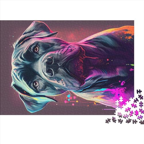 1000 Teile Cane Corso Buntes Puzzle für Erwachsene und Kinder, kreatives rechteckiges Puzzle, Holzpuzzle, lustiges Lernspielzeug, 1000 Teile (75 x 50 cm) von ZEBWAY