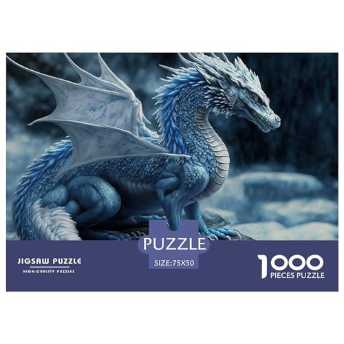 1000 Teile Ice DragonIce Dragon Puzzles für Erwachsene Intellektuelles Spiel Puzzle Spielzeug für Kinder 1000 Stück (75 x 50 cm) von ZEBWAY